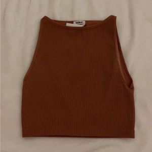 From Cotton On, brown crop top.